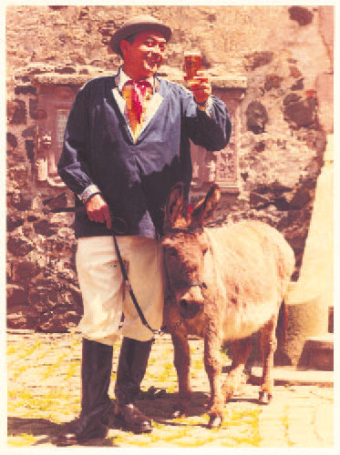 Der „Ludderbächer Hannes unterwegs mit dem Esel
